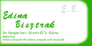 edina bisztrak business card